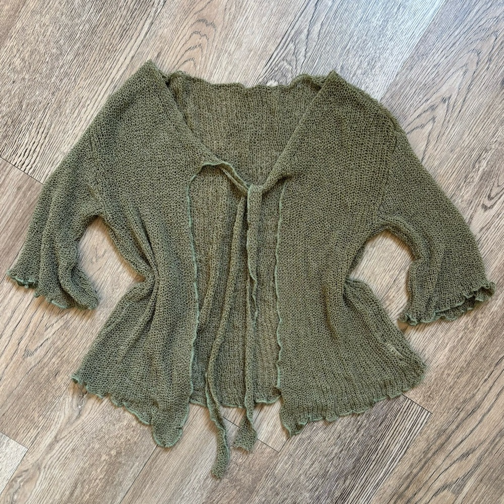 Olive Green Lightweight Sheer Shrug